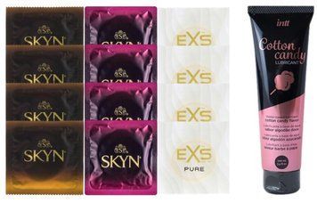 Комплект: Лубрикант Intt Cotton Candy (100 мл) +8 шт. SKYN + 4 шт. EXS Pure SOS10459 фото