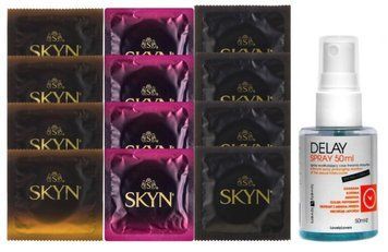 Комплект: Пролонгатор LOVELY LOVERS DELAY SPRAY 50 ML + 8 шт SKYN + 4 шт SKYN Original SOS10879 фото