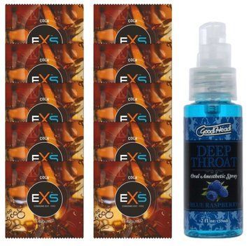 EXS CRAZY COLA 10 шт + Doc Johnson DeepThroat &ndash; Blue Raspberry (59 мл) SOS14093 фото