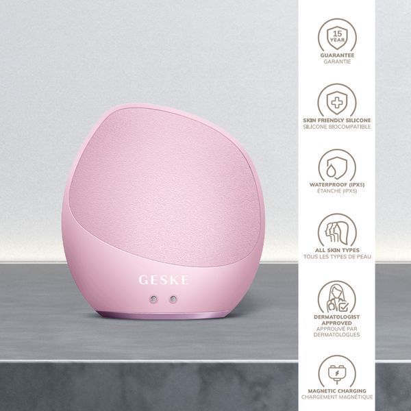 Ультразвуковая щетка для тела и интенсивный пилинг GESKE Sonic Body Brush&Intensive Exfoliator 7в1 pink HB0357 фото