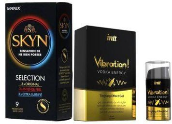 Набір з SKYN Selection (9 шт) + Рідкий вібратор Intt Vibration Vodka (15 мл) SOS9706 фото