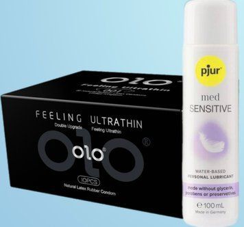 Набір OLO - ультратонкі -001 ( 10 штук) + Лубрикант pjur MED Sensitive glide 100 мл SOS4514 фото