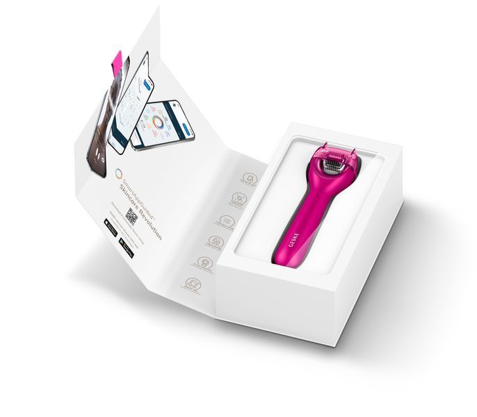 Електронний ролер для обличчя з мікроголками GESKE MicroNeedle Face Roller 9в1 magenta HB0186 фото